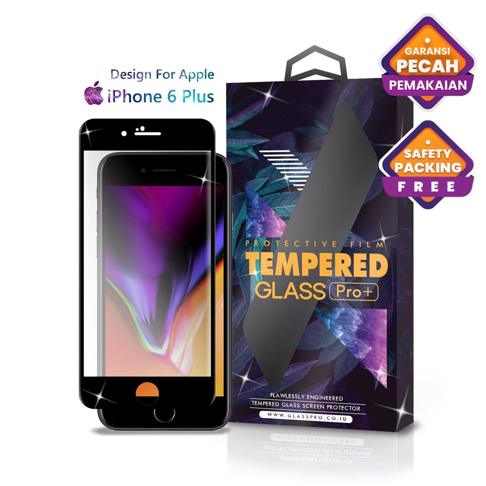 Glass Pro Tempered Glass iPhone 6 Plus Full Cover - Premium