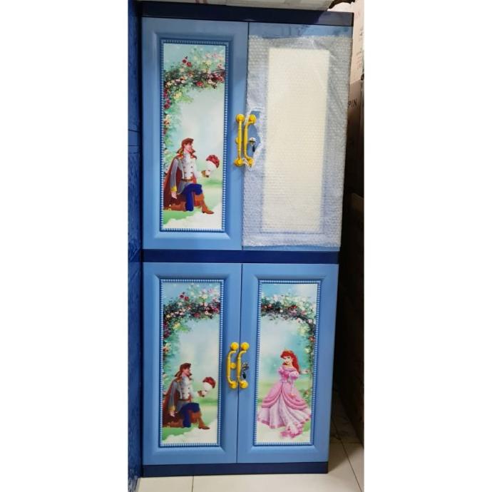 JUMBO - LEMARI PAKAIAN PLASTIK SUSUN 4 KACA HELLO KITTY RAPUNZEL PINK