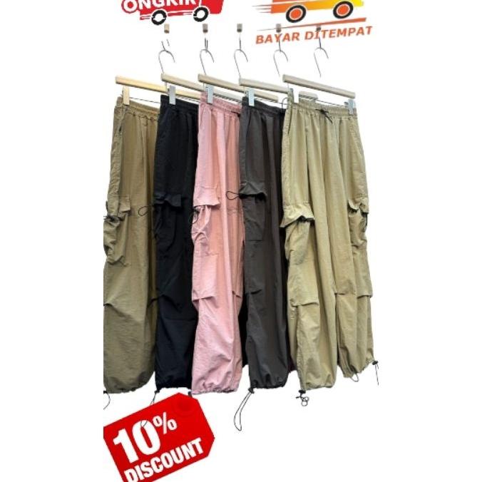 Celana Cargo Pant Bkk Wanita //Celana Cargo Cewek // Celana Pinggang Karet // Lp 60-120Cm Pc: 100Cm