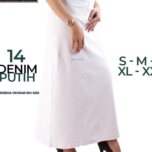 Rok Zetha Linea Denim Putih