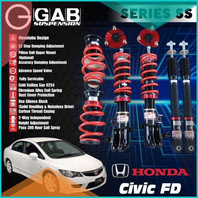 Aksesoris Suspensi Shockbecker Per Coilover GAB SS Series Civic FD FD1
