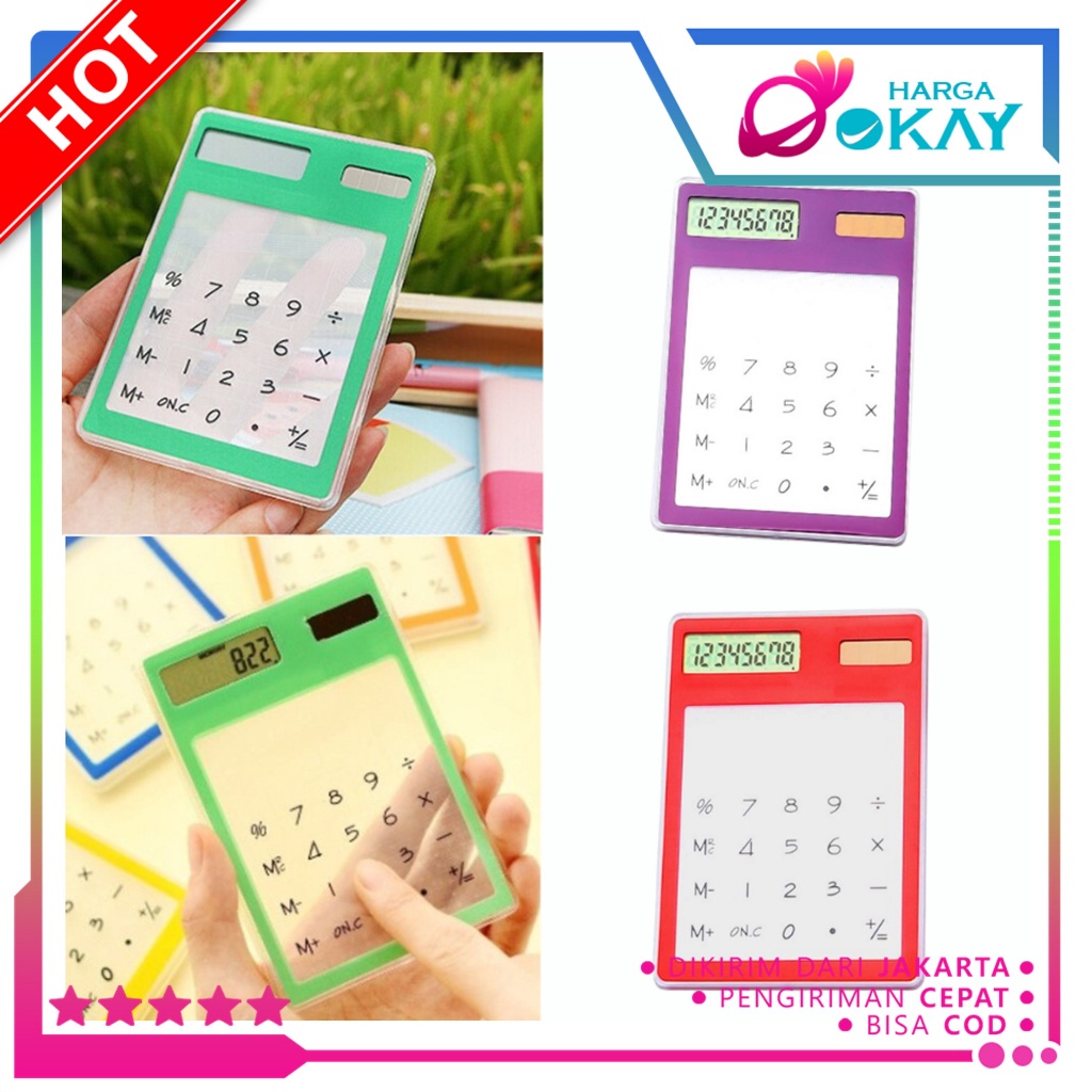 

HO Kalkulator 8 Digit Mini Aesthetic Calculator Mini Portable Ultra Tipis Transparan LCelana Dalam Touchscreen Kalkulator Kecil Tenaga Surya Simple Untuk Sekolah Dan Kantor