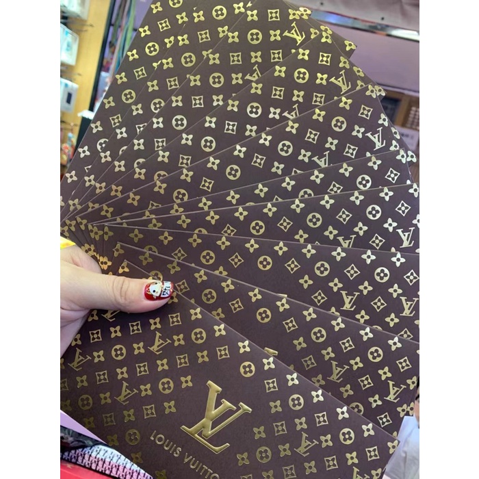 

New! Amplop Angpao Merek Motif LV CHANEL Dior Gucci Tahun Baru Imlek Natal - LV Coklat Limited