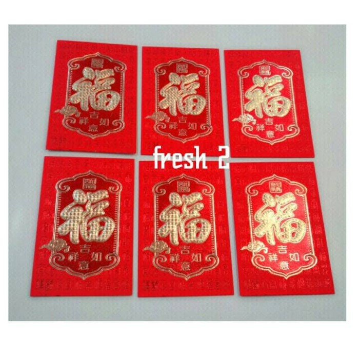 

New! angpao fu pendek isi 30 lmbr bhan kertas tebal.amplop imlek Limited