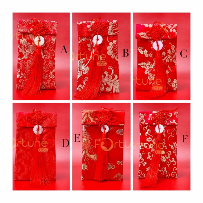 

New! ANGPAO IMLEK MERAH KAIN HONG BAO AMPLOP WEDDING SANGJIT MOTIF GIOK Limited