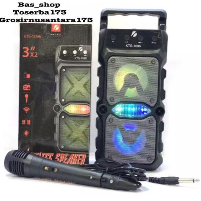 New SPEAKER BLUETOOTH KTS 1096,xtm 2020,sq 2008 KARAOKE + MIC  MANIS BIG BASS ..