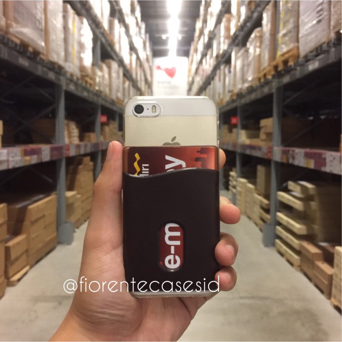 

Leather Sticky Card Holder Single Sticker Phone Pocket Card Slot Pouch