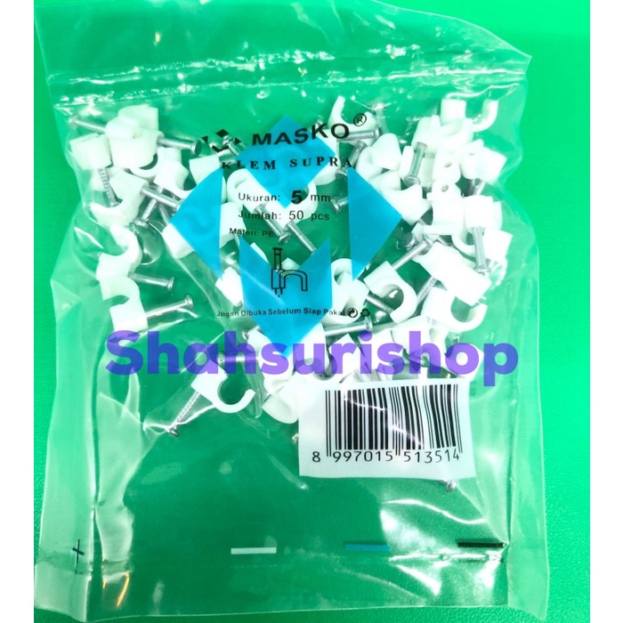 

Klem kabel clip kabel cable no 5 mm no.5 masko beton