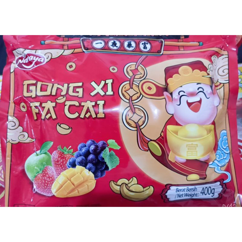 

PERMEN IMLEK BENTUK YENPAO LUNAK BUAH CAMPUR NARAYA HALAL ASSORTED SOFT CANDY CAISEN YUAN BAO gong xi fa cai yenbao