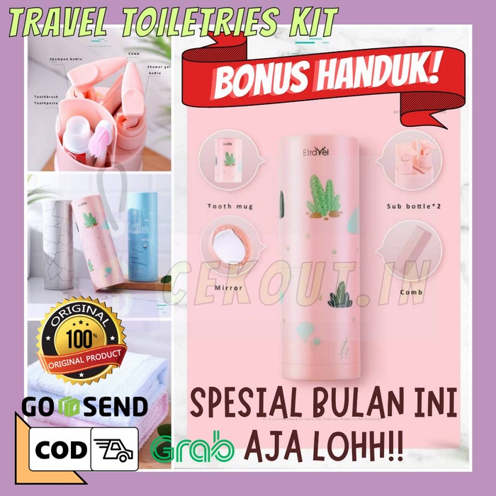 kom Set travel toiletries kit / Botol travel 7in1/ Set travel botol
