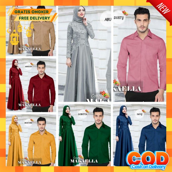 Dress Kapel Kemeja Pakaian Sepasang Cowo Cewe Pakean Set Keluarga Gamus Copel Premium Gamos Kopel Te