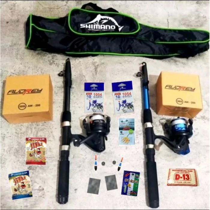 2 SET ALAT PANCING + TAS PANCING SHIMANO 60 CM PAKET KOMPLIT LENGKAP