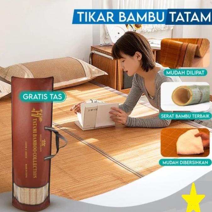 Tikar Bambu TATAMI / TIkar Lipat Bambu Tatami Ukuran 180 x 200cm