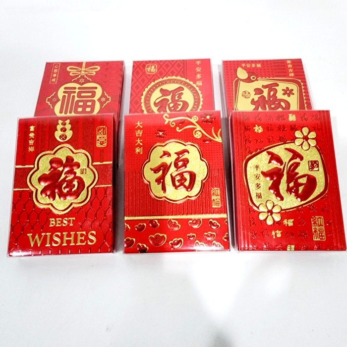 

New! Angpao Box Mika Angpau Pendek isi 18 Ampau Sincia Sangjit Fu Fuk Imlek Limited