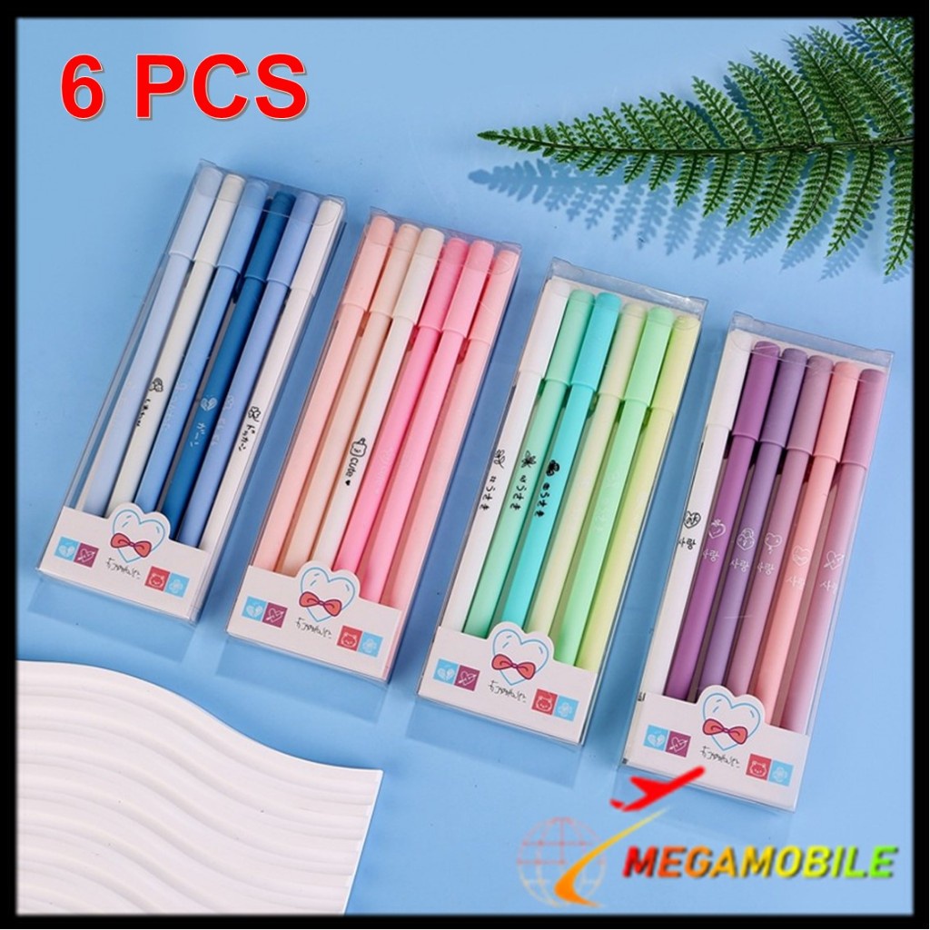 

MM - 1 Set 6Pcs Pena Gel 0.5mm Warna Pastel Pen Gel Aesthetic Pulpen Gel 6 IN 1 Warna Gradasi Pena Gel Set Morandi Color Bolpoint Tinta Gel Cair 6 Pcs Journaling Pen Alat Tulis Kantor Sekolah Lucu