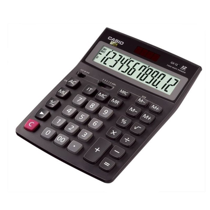 

CASIO CALCULATOR GX-12B BLACK ORIGINAL TERBARU