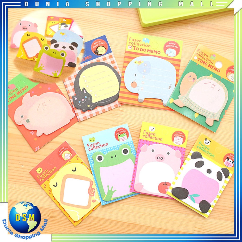 

DSM Sticky Notes Motif Hewan Tempelan Kertas Catatan Memo Note Karakter Animal Mini Book Karakter Binatang Lucu