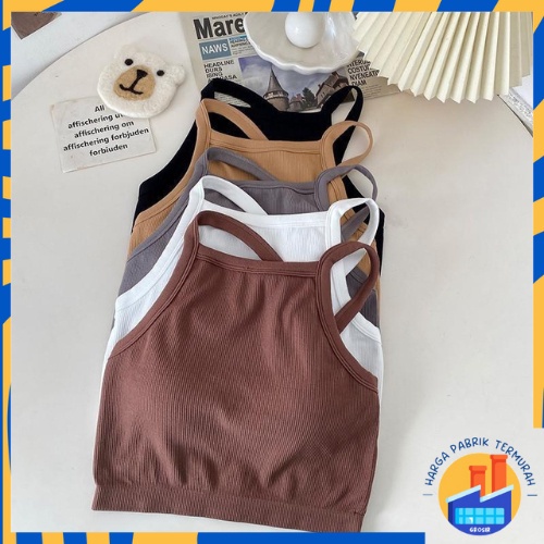 HPT Tanktop Bra Wanita Tanpa Kawat 6560 Bra Fashion Wanita Turtle Neck Sexy Crop Top Elastis Bra Cro