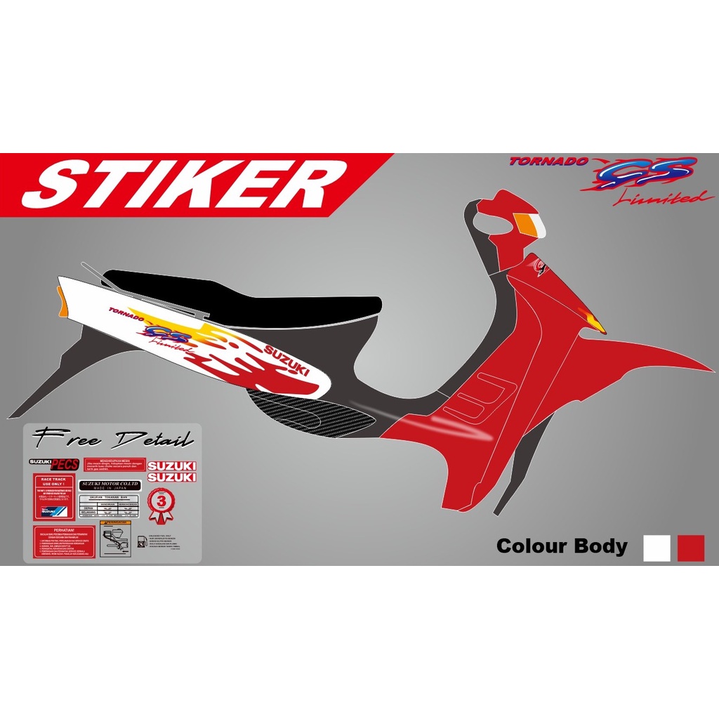 STIKER LIST STRIFING SUZUKI TORNADO GS Limited Twotone