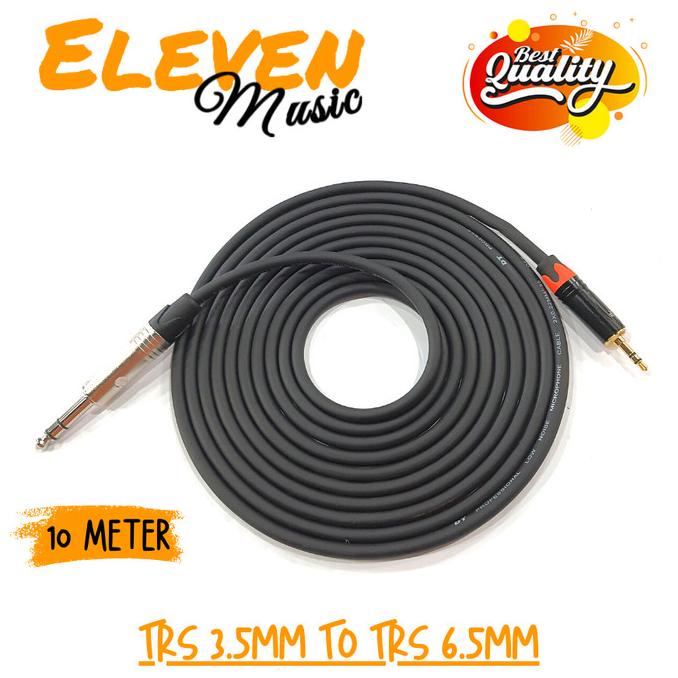 kabel aux audio trs 6.5mm to trs 3.5mm @ 10 meter