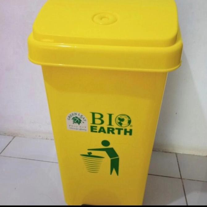 Tempat Sampah Injak Besar Bagus 50Liter Big Earth - Green Leaf