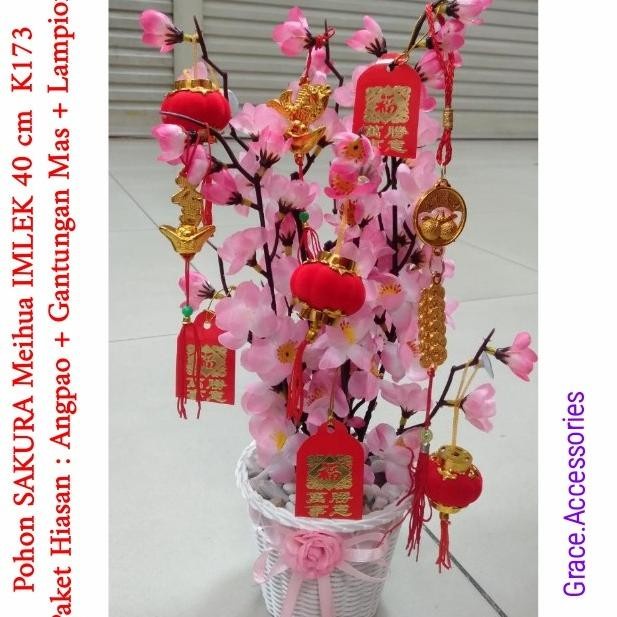 

New! Pohon Bunga Imlek Meihua Angpao Sincia Paket Aksesoris Gratis Ongkir Limited