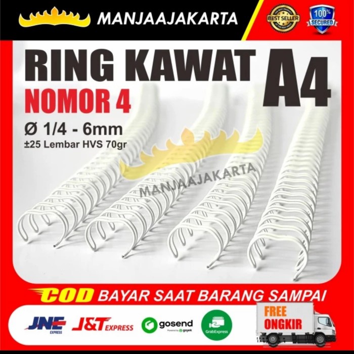 

Spiral Kawat A4 Nomor 4 putih kawat spiral 1/4 putih Jilid SpiralKawat