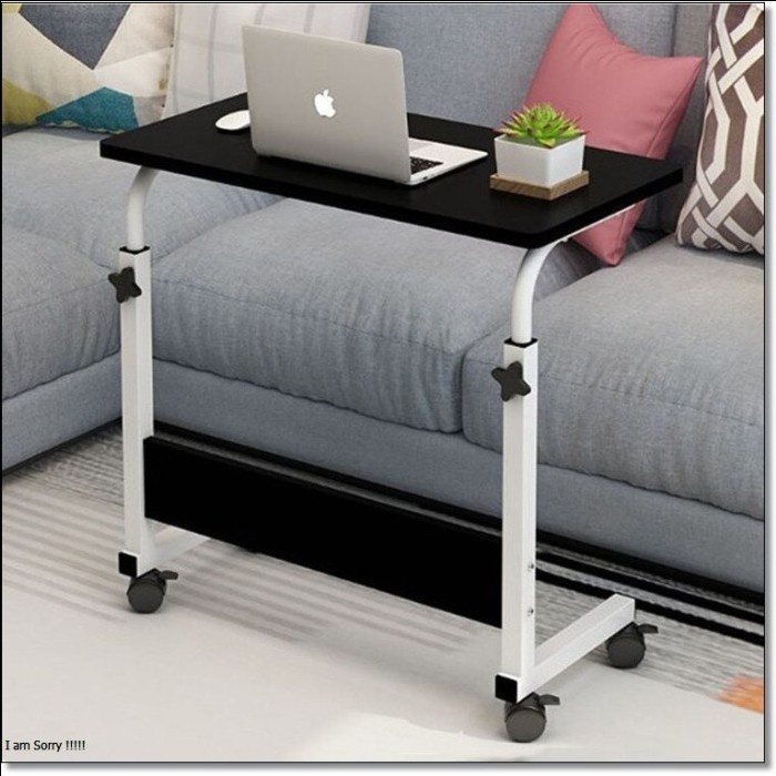 Portable Meja Laptop Kasur Lipat Adjustable Roda Tinggi/Meja Lipat