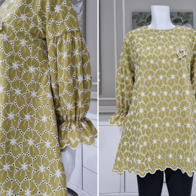 Blouse Katun Bordir /Brukat + Full Furing By Edness Kayla