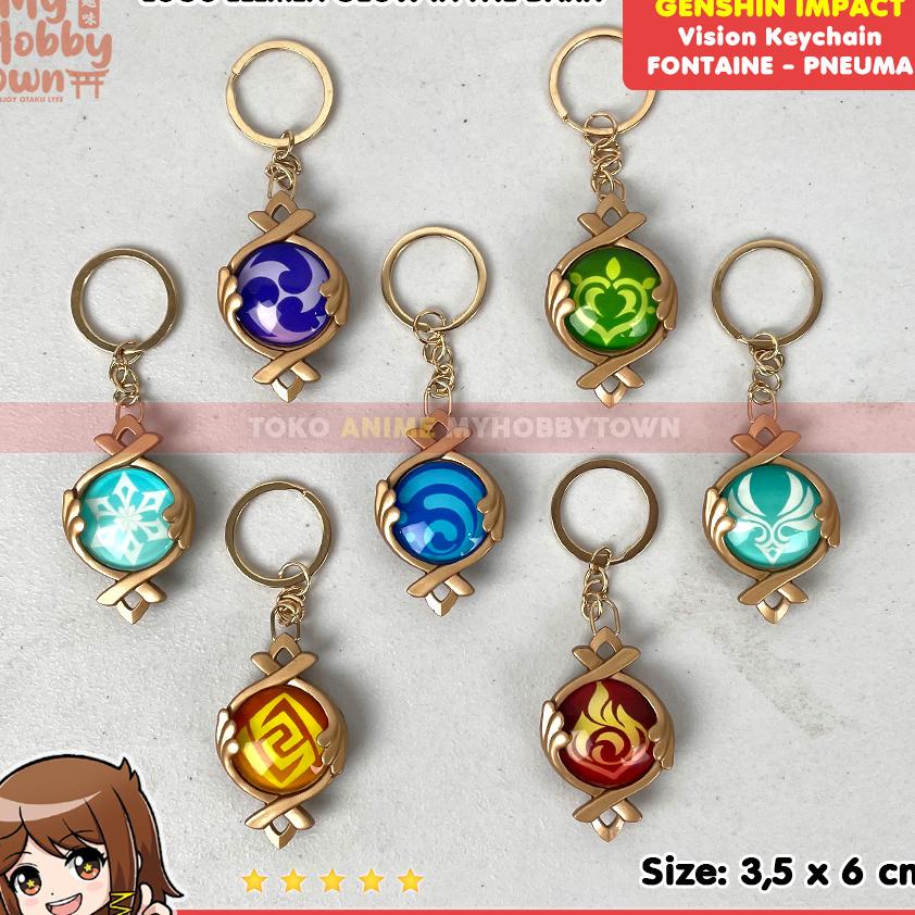 Gantungan Kunci Vision Genshin Impact Fontaine Pneuma Glow In The Dark