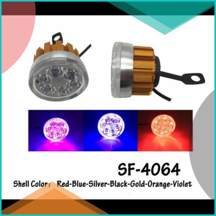 lampu tembak led motor plus pangkon spion variasi motor cahaya putih 1