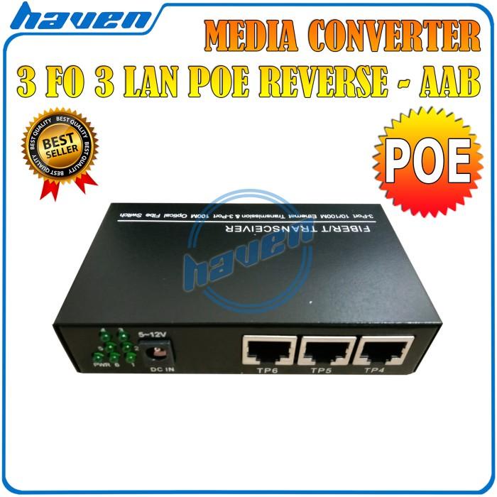 Media Converter 3 Fo 3 Lan Poe Fiber Optic Switch Htb 3 Sc 10/100 Mbps