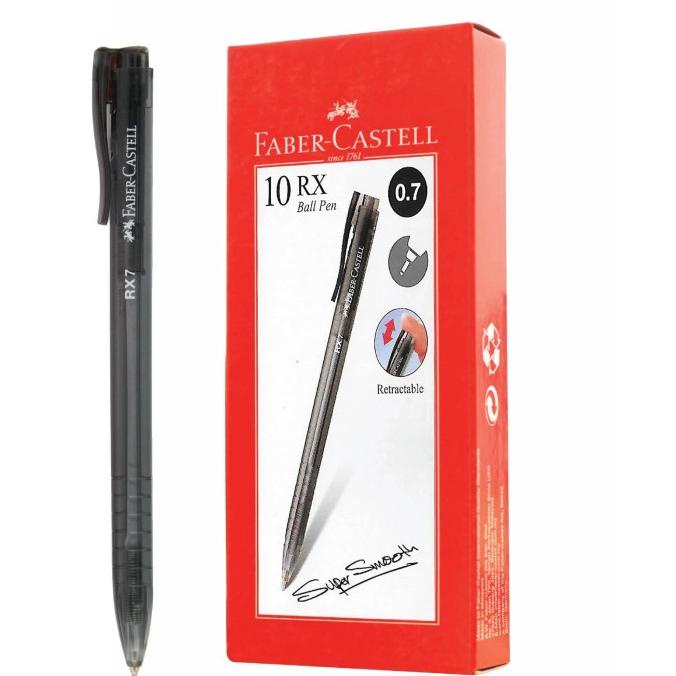 

Pulpen / Ballpoint Faber-Castell RX 0.7 mm tinta hitam-Box isi 10 pcs