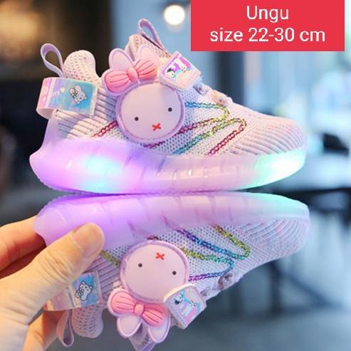 SEPATU ANAK PEREMPUAN LED IMPORT MOTIF KELINCI SEPATU BALITA 1-5 TAHUN