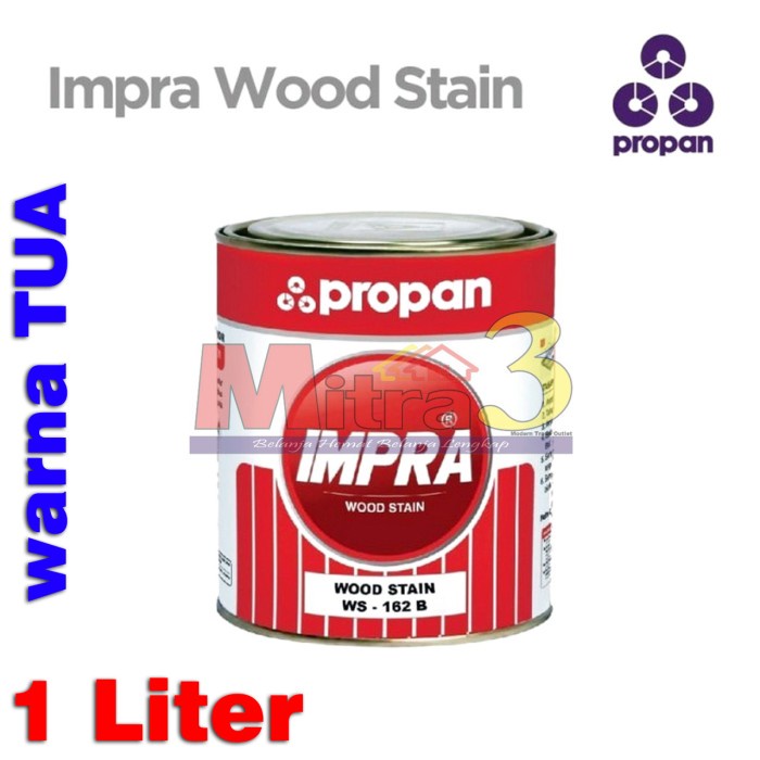 ~~~] Cat IMPRA Wood Stain WS-162 B Warna Tua 1L / Politur Pewarna Kayu 1 L - Dark Mahony