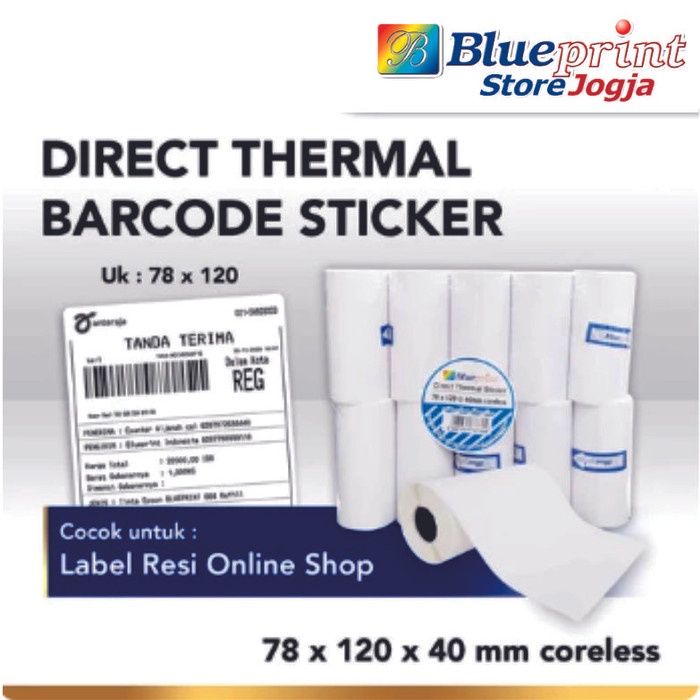 

:::::::] Direct Thermal Sticker Portable Label Resi Blueprint 78x120 mm - @40mm