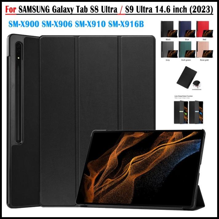 Casing Samsung Tab S9 S9 Plus S9 Ultra Clear Flip Case Tablet Handphon