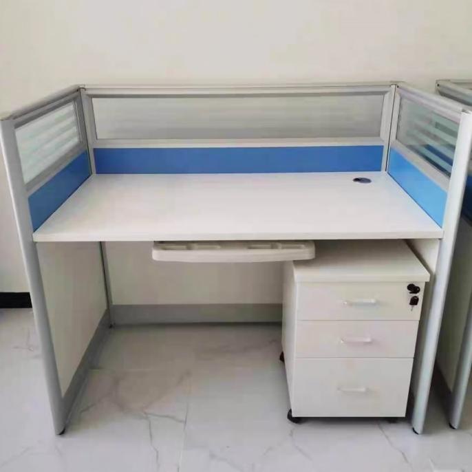 $$$$] Meja Kantor Kubikel Workstation Cubicle Kerja Sekat Kaca Papan 120cm