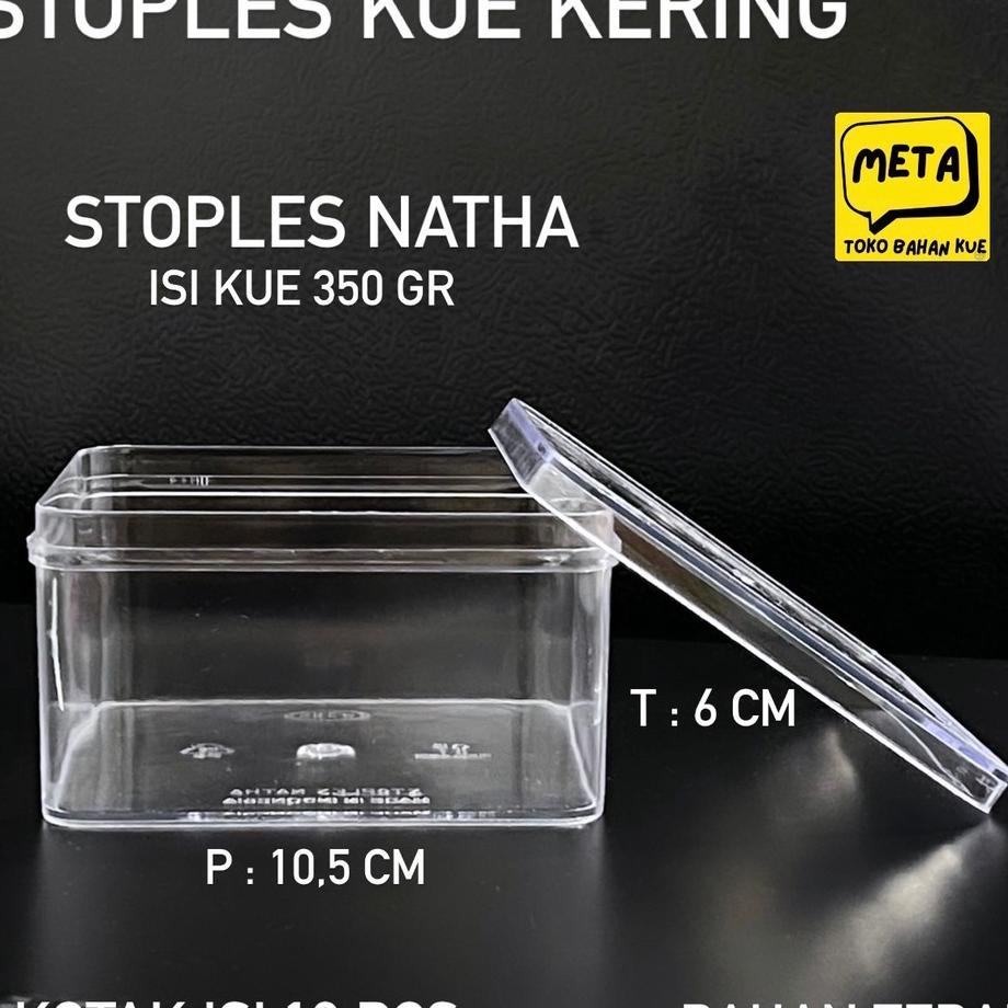 Stoples Segi Empat 300Gr / Stoples Natha 300Gr / Stoples Kue Kering / Stoples Kue Lebaran / Stoples 