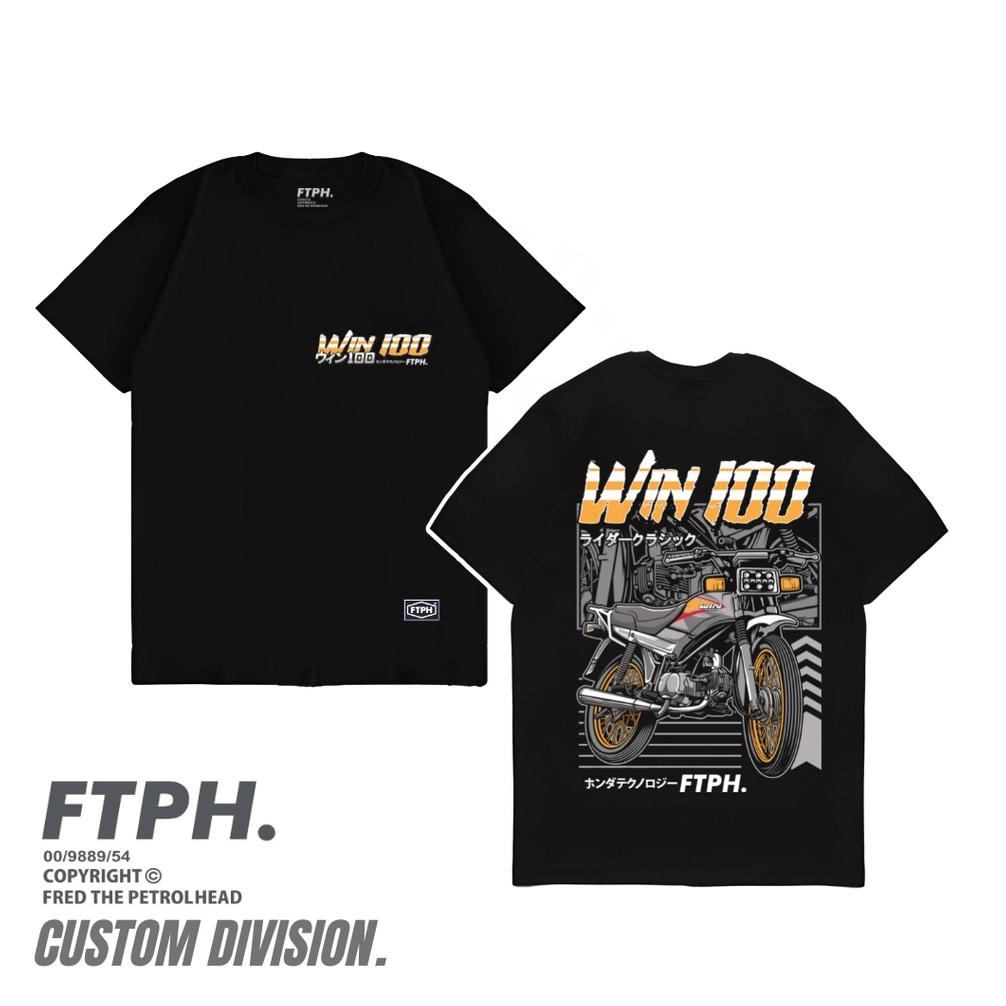 Promo Akhir Tahun Kaos Baju Atasan Tshirt Lengan Pendek Black Motor Honda Win100 Ftph Original Terba