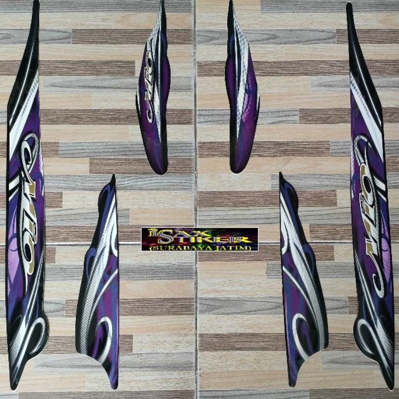 Promo Akhir Tahun Striping Original Yamaha Mio Sporty Smile Hitam Ungu Tahun 2010 Promo