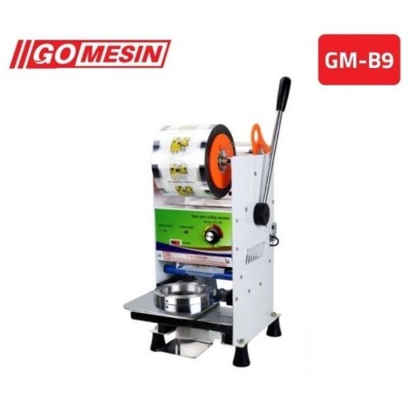 GOMESIN SEMI OTOMATIS CUP SEALER GM-B9 (12-22 OZ/ 400CUP/JAM 300 WATT)