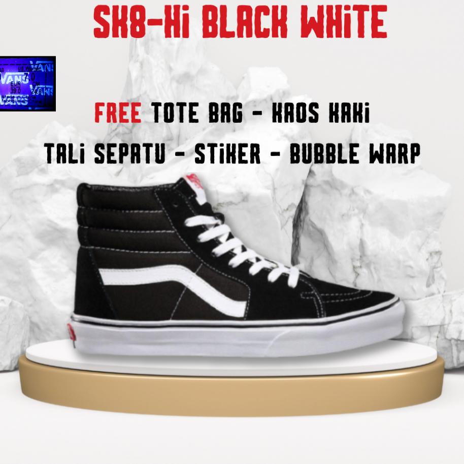 Sepatu Sk8 Hi Bla White / Sepatu Sk8 High Hitam Putih