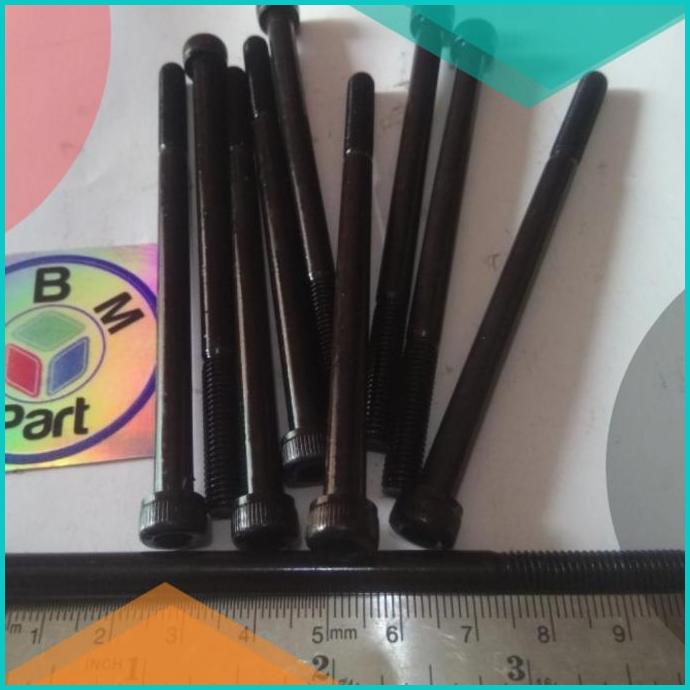 Baut L Baja Hitam m10 x 100mm atau Baut 14 Panjang 10cm ( Drat 1.25) 1