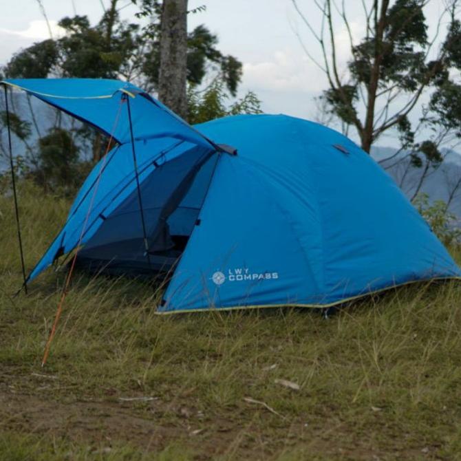 Tenda compass fiber 4-5 orang double layer tenda compas lwy double lay