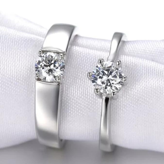 BISA COD - CINCIN SINGLE PERAK 925 PRIA - WANITA PASANGAN TUNANGAN NIKAH S925