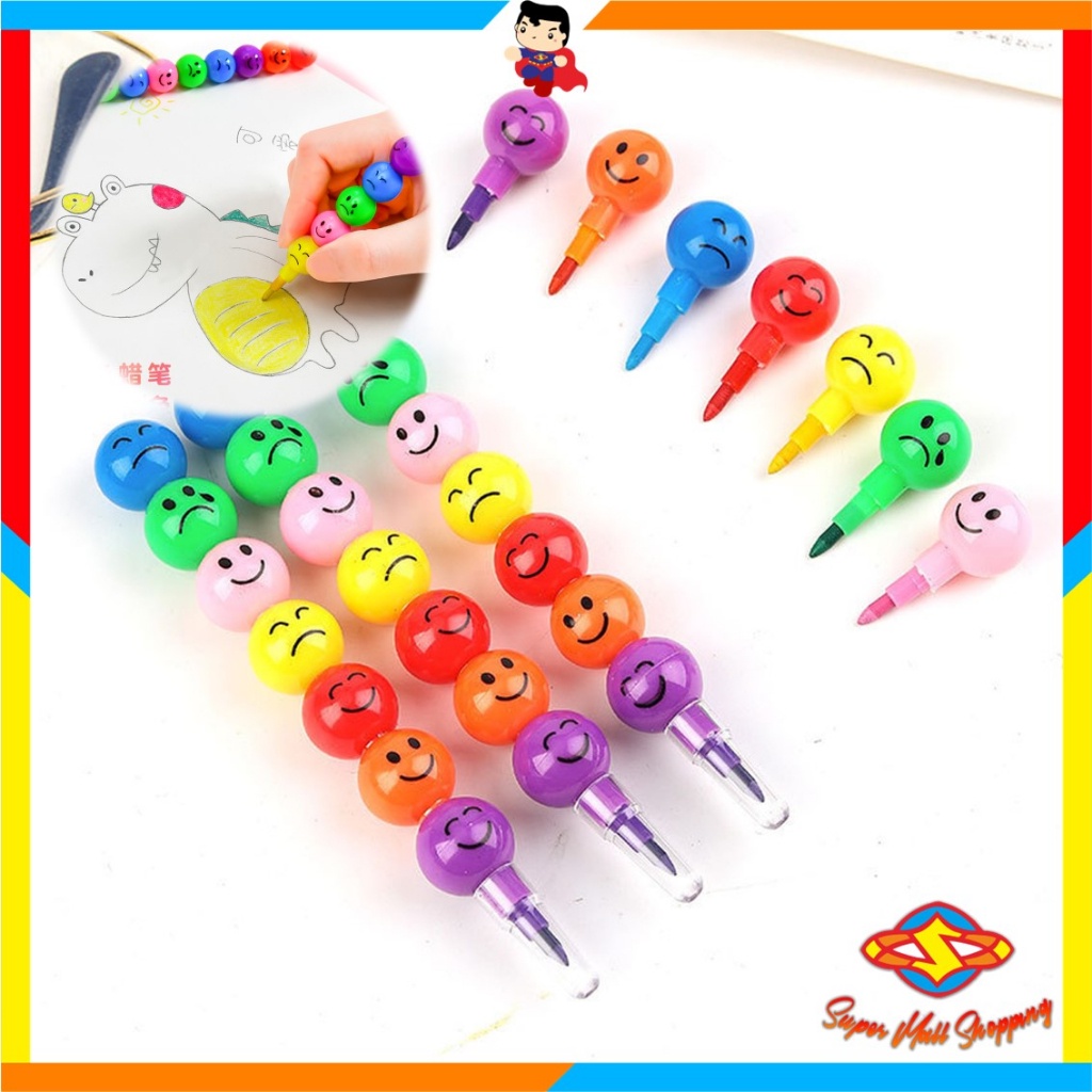 

SMS Pensil Warna Susun Bulat 7 Warna 5pcs Pensil Warna Warni Karakter Smiley Alat Mewarnai Tujuh Susun Emoji Rainbow Import