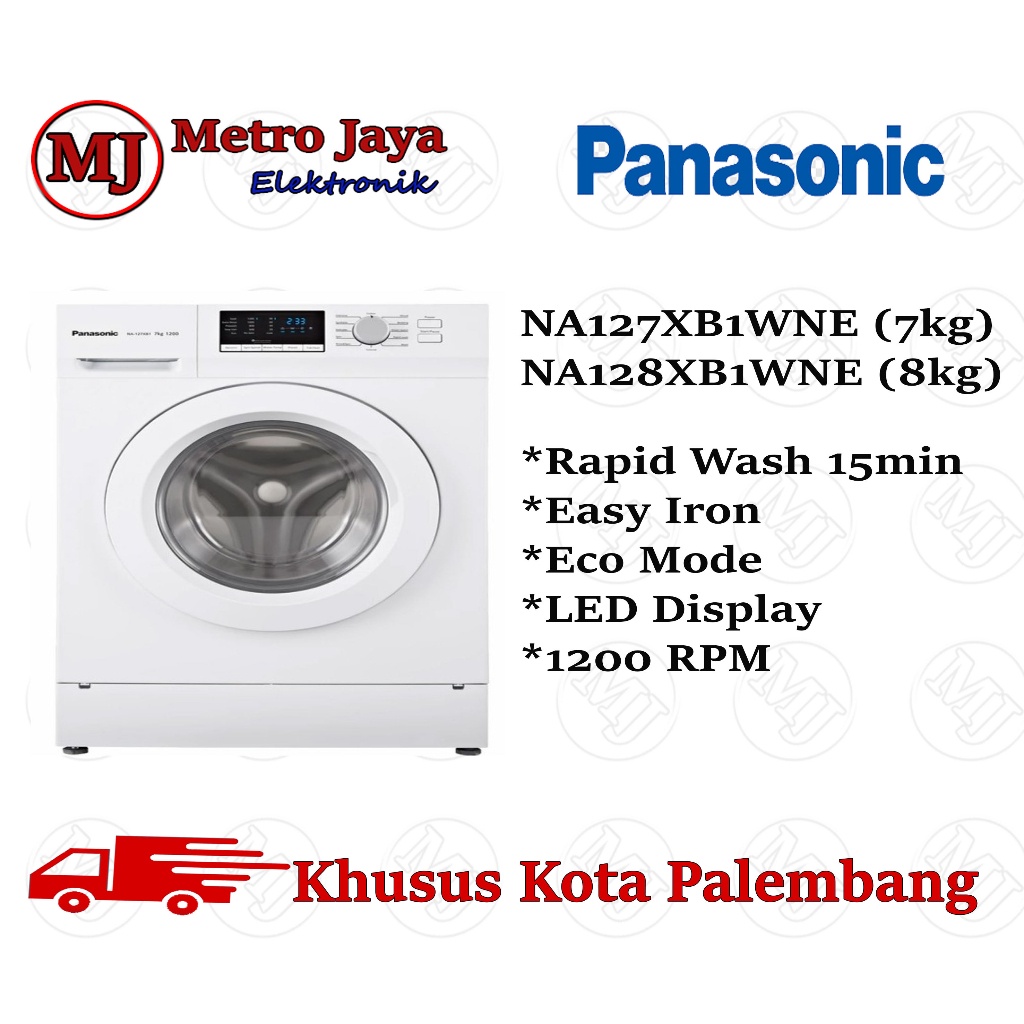 Mesin Cuci Front Loading Panasonic 8kg NA128XB1WNE mesin cuci 1 tabung