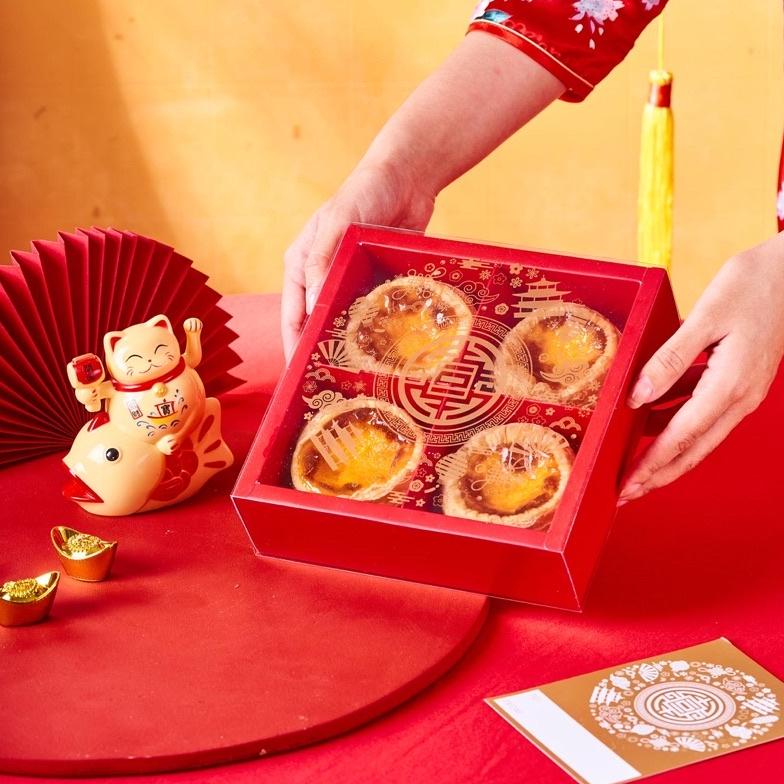 

Sale !! Holyegg Cny Imlek Sincia Hampers Portugese Egg Tarts Box Isi 4 Pcs Terlaris