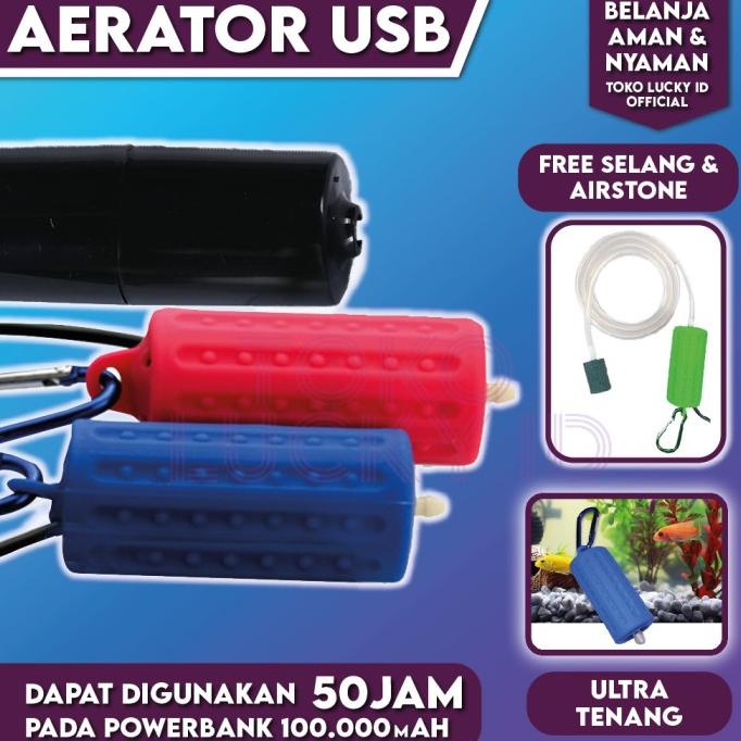 Aerator Usb Pompa Pancingan Airator Airstone Carabiner Aquarium